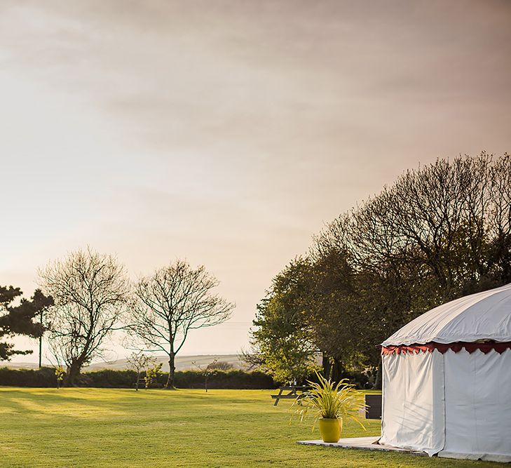 At Home Marquee Wedding Near Padstow Cornwall Old Rectory With Bride In Claire Pettibone & Images From Marianne Taylor Photography