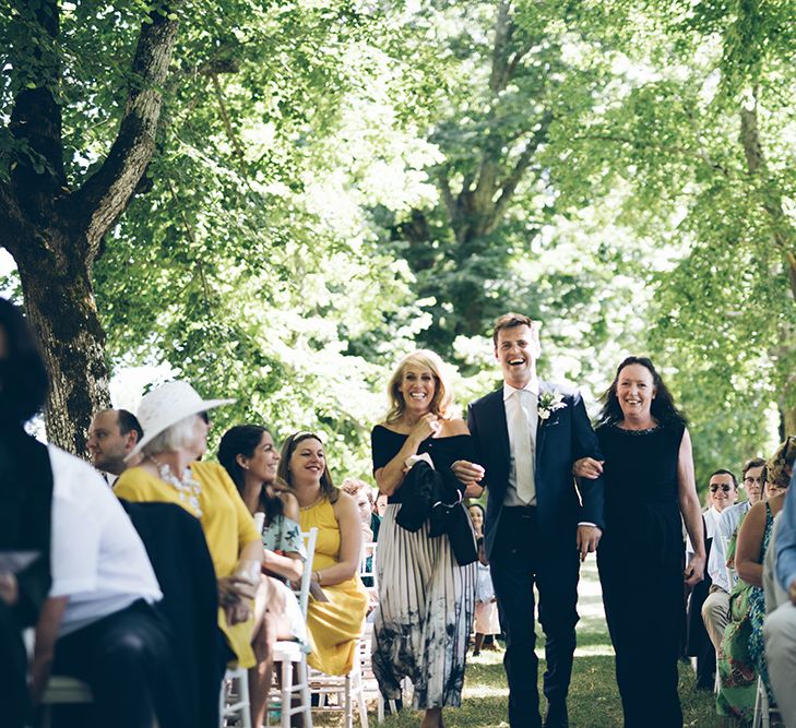 French Chateau Wedding At Château de la Bourlie With Bride In Vintage Gown & Bridesmaids In White Dresses By Silken Studio With Images From Lelia Scarfiotti