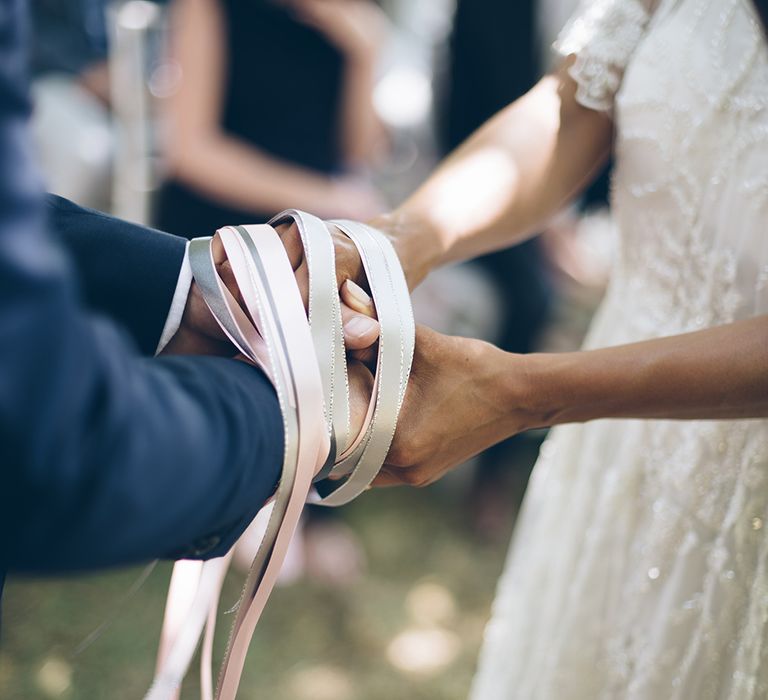 French Chateau Wedding At Château de la Bourlie With Bride In Vintage Gown & Bridesmaids In White Dresses By Silken Studio With Images From Lelia Scarfiotti