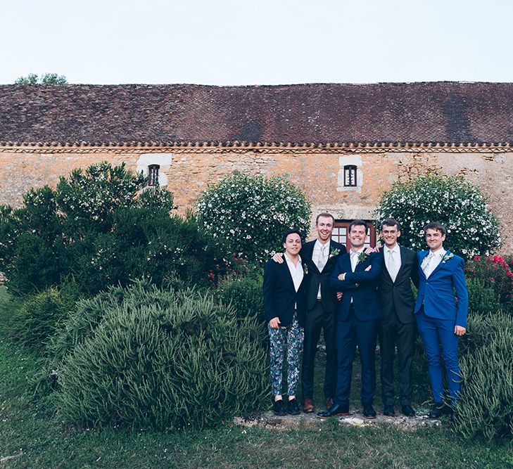 French Chateau Wedding At Château de la Bourlie With Bride In Vintage Gown & Bridesmaids In White Dresses By Silken Studio With Images From Lelia Scarfiotti