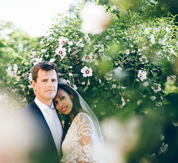 French Chateau Wedding At Château de la Bourlie With Bride In Vintage Gown & Bridesmaids In White Dresses By Silken Studio With Images From Lelia Scarfiotti