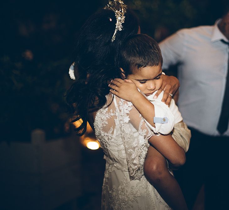 French Chateau Wedding At Château de la Bourlie With Bride In Vintage Gown & Bridesmaids In White Dresses By Silken Studio With Images From Lelia Scarfiotti