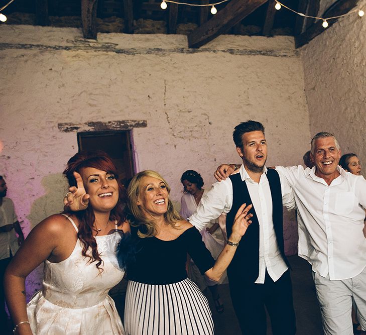 French Chateau Wedding At Château de la Bourlie With Bride In Vintage Gown & Bridesmaids In White Dresses By Silken Studio With Images From Lelia Scarfiotti