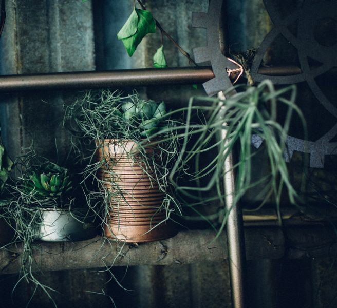 Navy, Red & Copper Wedding Decor | Steampunk Barn Wedding | | Andy & Szerdi Photography | Forman Wedding Films