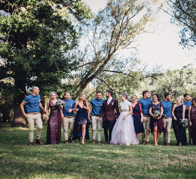 Wedding Party in Burgundy & Navy | Andy & Szerdi Photography | Forman Wedding Films