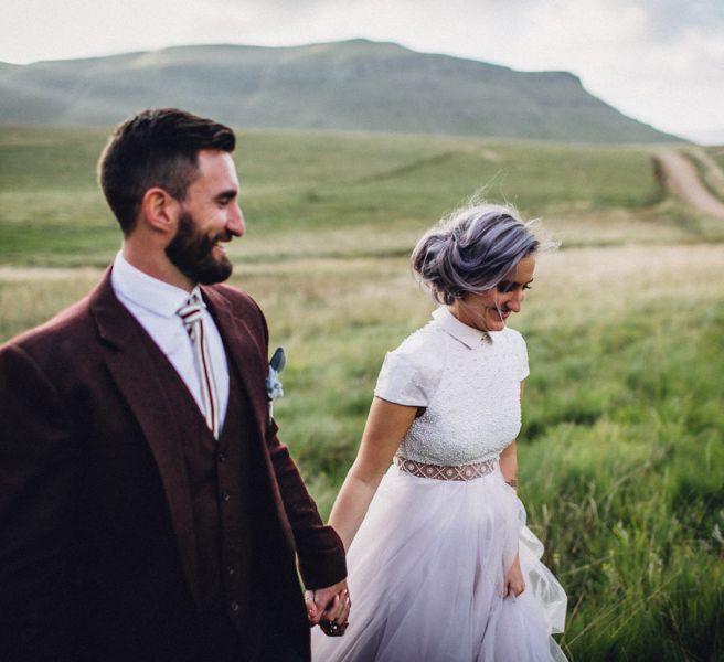 Bride & Groom Bespoke Terrence Bray Wedding Attire | Steampunk Barn Wedding | | Andy & Szerdi Photography | Forman Wedding Films