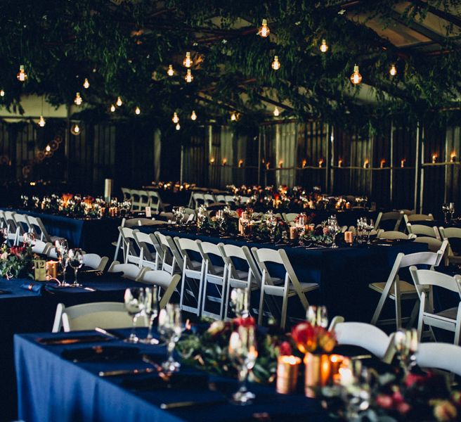 Navy & Burgundy Steampunk Wedding Decor | Andy & Szerdi Photography | Forman Wedding Films