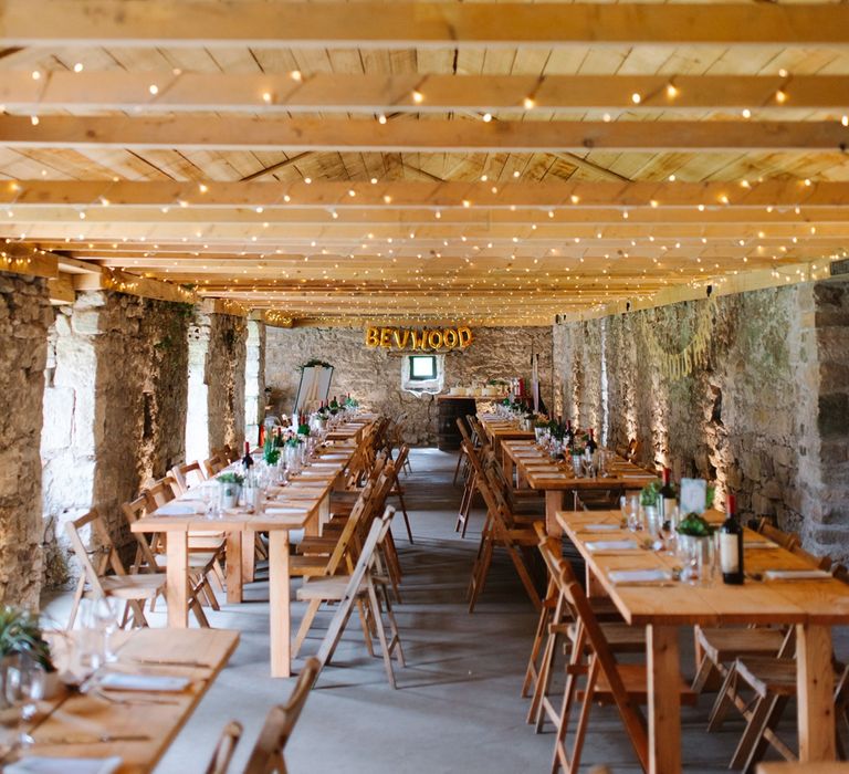 Windmill Barn Wedding With Bride In Bespoke Dress With Delicate Flower Crown & Images And Film From Tub Of Jelly Alternative Wedding Photography