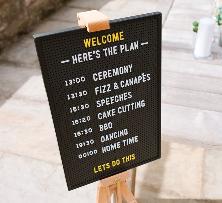 Order Of The Day Wedding Sign