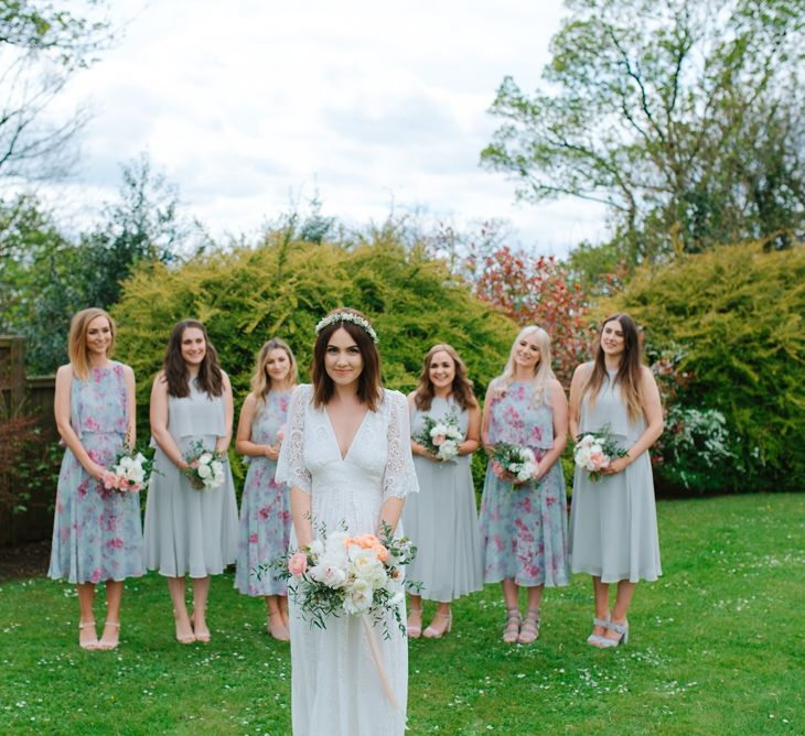 Windmill Barn Wedding With Bride In Bespoke Dress With Delicate Flower Crown & Images And Film From Tub Of Jelly Alternative Wedding Photography