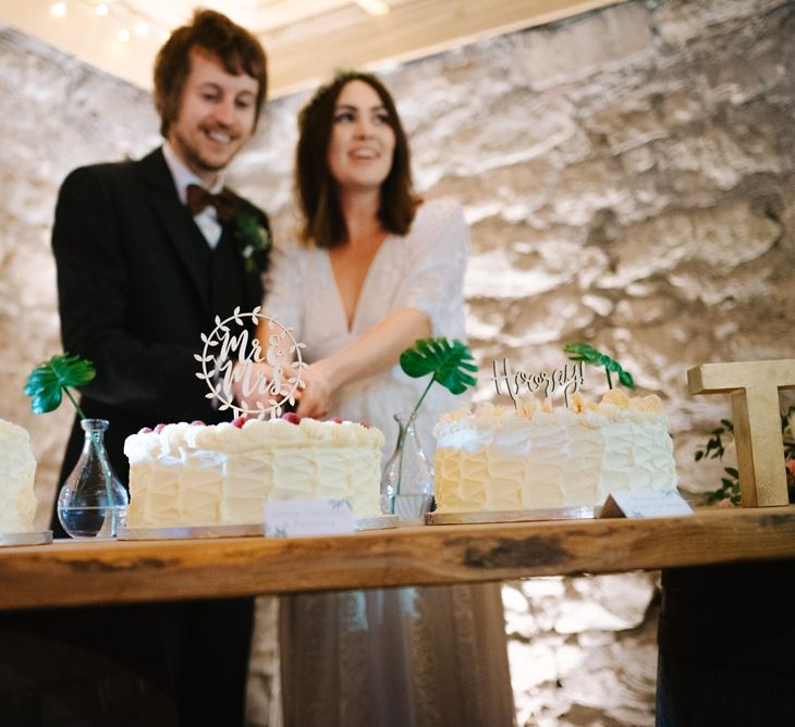 Windmill Barn Wedding With Bride In Bespoke Dress With Delicate Flower Crown & Images And Film From Tub Of Jelly Alternative Wedding Photography