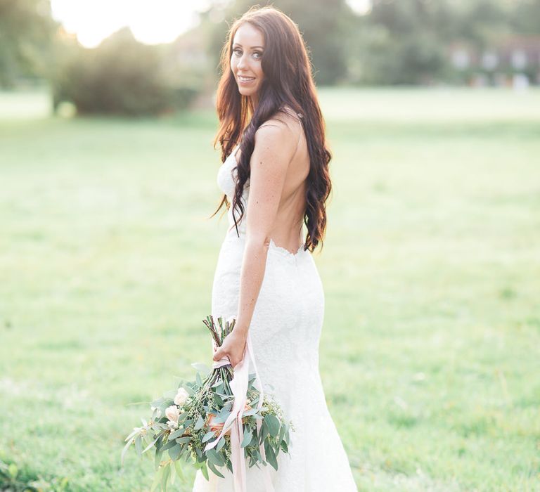 Bride in Backless Katie May Gown | Sung Blue Photography | ROOST Film Co.