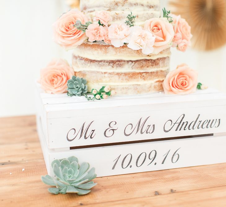 Personalised Rustic Crate Wedding Cake Stand | Sung Blue Photography | ROOST Film Co.