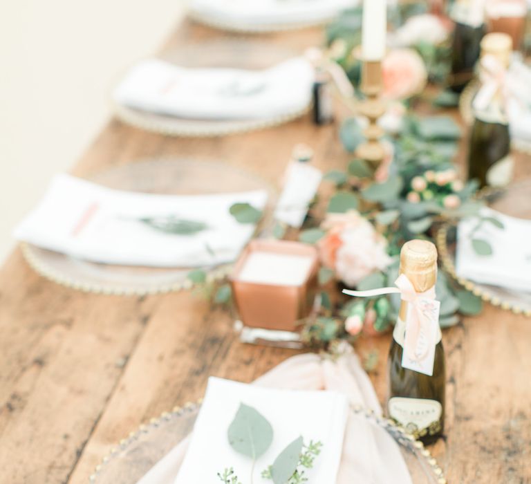 Elegant Peach, Copper & Rose Gold At Home Marquee Reception | Sung Blue Photography | ROOST Film Co.