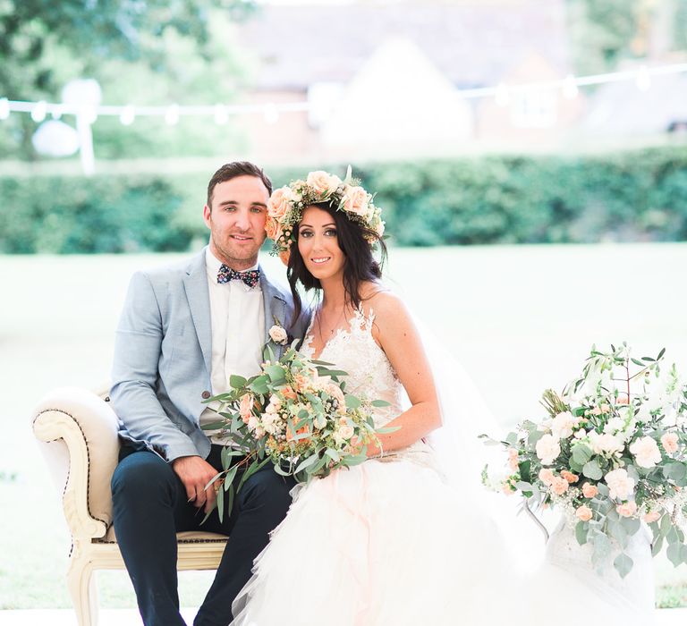 Bride in Lace & Tulle Pronovias Gown | Groom in Zara Blazer & Topman Trousers | Sung Blue Photography | ROOST Film Co.