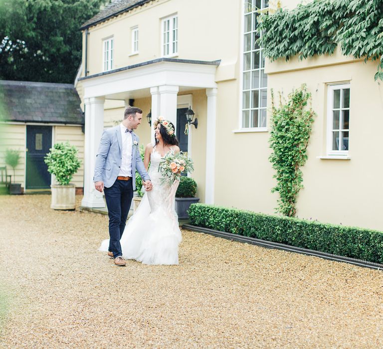 Bride in Lace & Tulle Pronovias Gown | Groom in Zara Blazer & Topman Trousers | Sung Blue Photography | ROOST Film Co.