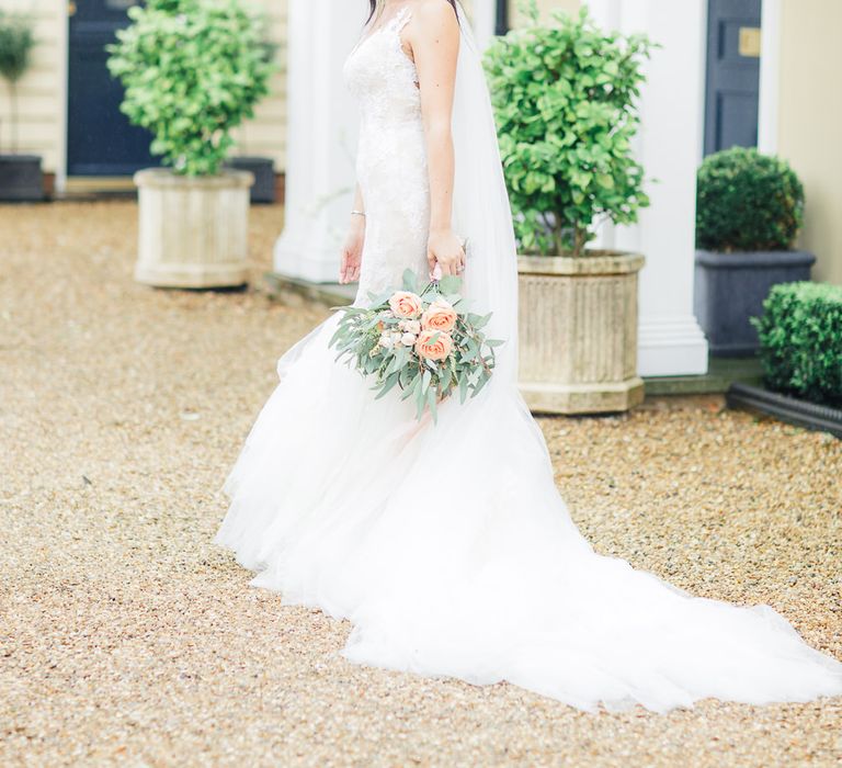 Bride in Lace & Tulle Pronovias Gown | Sung Blue Photography | ROOST Film Co.