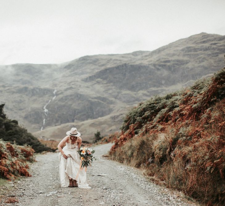 Mid West Inspired Wedding Shoot At The Coppermines Lakes Cottages Wedding Venue With Dresses By Shikoba Bride And Images By Jo Bradbury