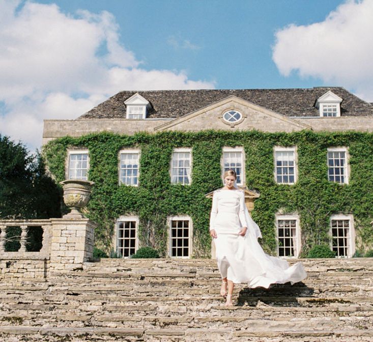 Beautiful Bride | Elegant Wedding Inspiration at Cornwell Manor with Floral Design by Bramble and Wild | Bowtie & Belle Photography | Carmencita Film Lab | Baxter and Ted Films