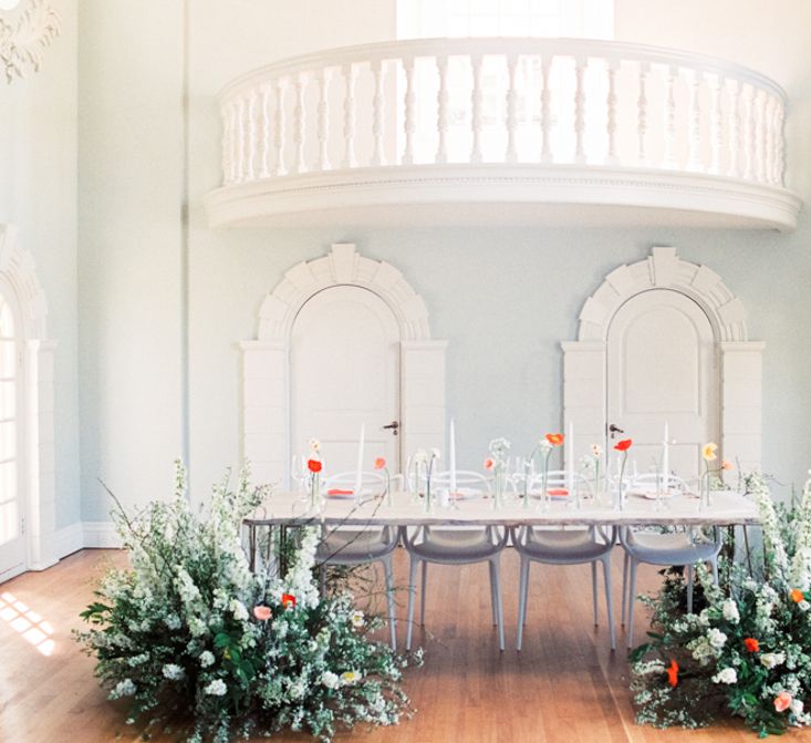 Table Scape | Elegant Wedding Inspiration at Cornwell Manor with Floral Design by Bramble and Wild | Bowtie & Belle Photography | Carmencita Film Lab | Baxter and Ted Films