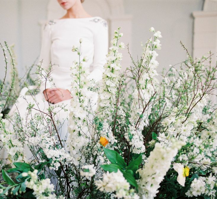 Elegant Wedding Inspiration at Cornwell Manor with Floral Design by Bramble and Wild | Bowtie & Belle Photography | Carmencita Film Lab | Baxter and Ted Films