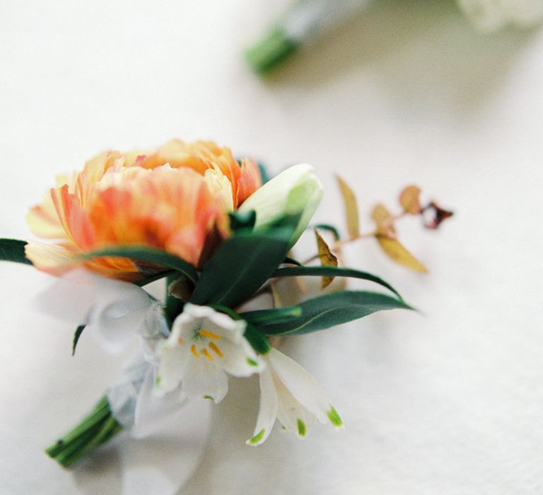 Buttonholes | Elegant Wedding Inspiration at Cornwell Manor with Floral Design by Bramble and Wild | Bowtie & Belle Photography | Carmencita Film Lab | Baxter and Ted Films