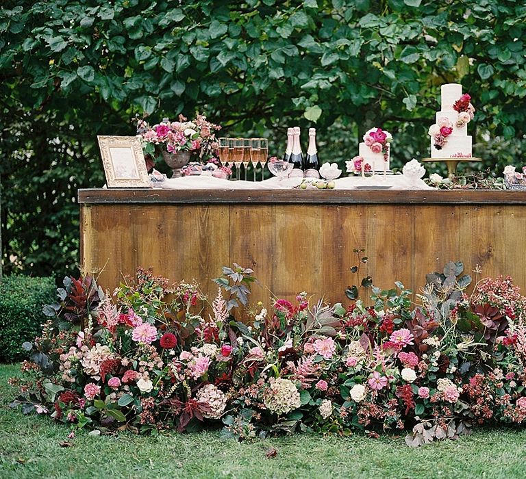 Floral Installation For Wedding Bar By Martha And The Meadow // Image By Imogen Xiana