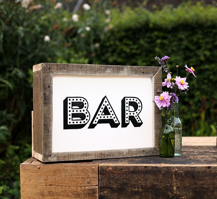 Personalised Wooden Bar // <a href="https://www.madebywoodandwood.com/" rel="noopener" target="_blank">Made By Wood & Wood</a>