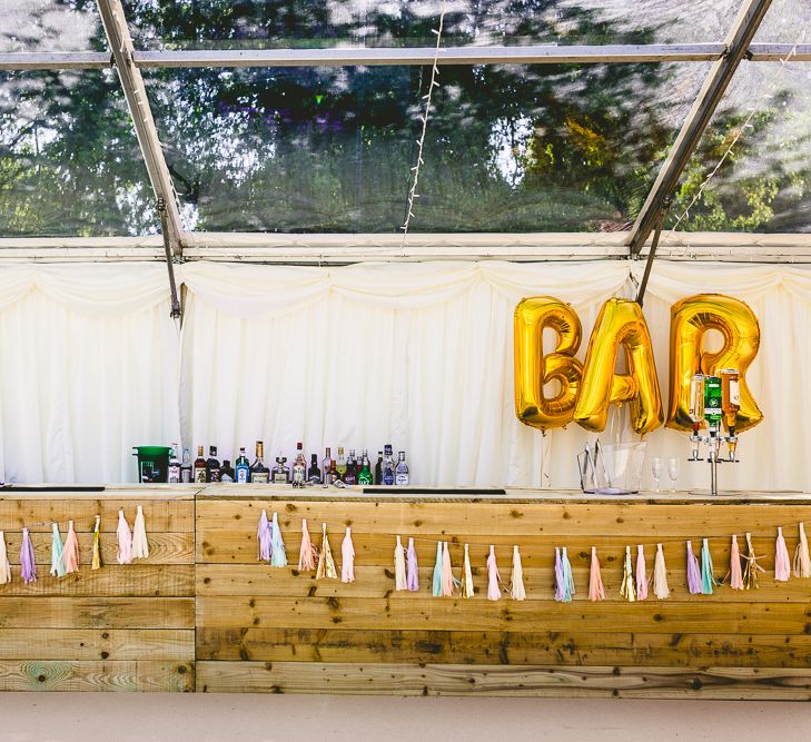 DIY Wedding Bar With Tassels & Balloons // Image By Love That Smile Photography