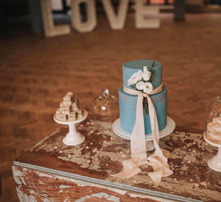 Blue & Dusky Pink Wedding Dessert Table