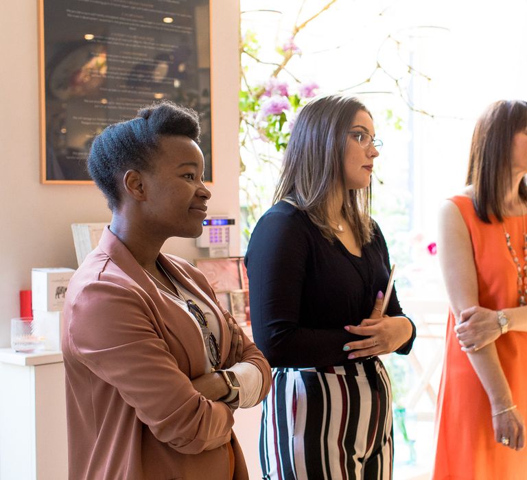 Guests Listening To The Live Q&A // The Wedding Shop Showroom In Edinburgh // Gift List For Weddings Scotland // Wedding Gift List Provider With Showroom // The Best Wedding Gift List