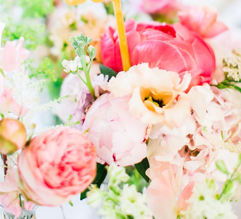 Peony Wedding Table Centrepieces