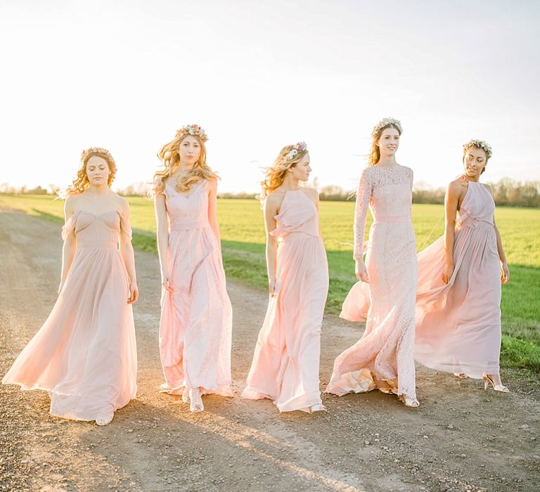 Pastel Bridesmaids Dresses For Stylish Modern Bridesmaids // Affordable Luxury, Bridesmaids & Occassion Dresses