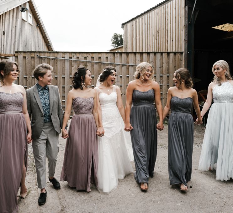 Bridesmaids | Owen House Wedding Barn | Joyce Young London | Damian Brandon