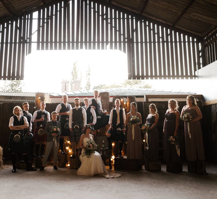 Group Shots | Owen House Wedding Barn | Joyce Young London | Damian Brandon