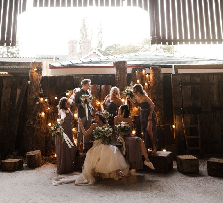 Group Shots | Owen House Wedding Barn | Joyce Young London | Damian Brandon