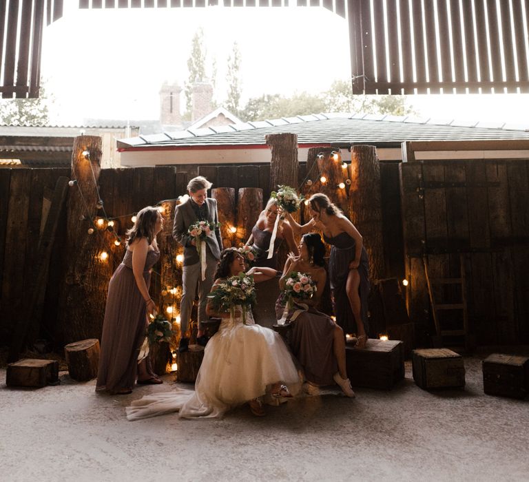 Group Shots | Owen House Wedding Barn | Joyce Young London | Damian Brandon