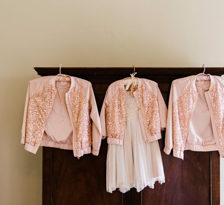 Blush Pink Sequin Jackets | Outdoor Ceremony & Rustic Barn Reception at Pennard House Somerset | John Barwood Photography