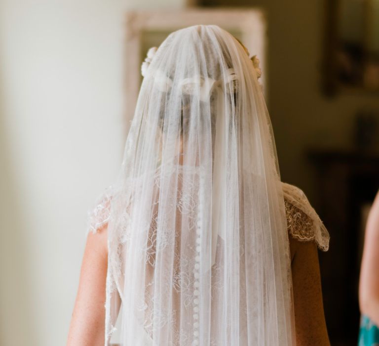 Britten Wedding Veil | Outdoor Ceremony & Rustic Barn Reception at Pennard House Somerset | John Barwood Photography