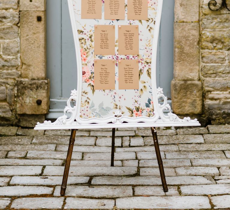 Vintage Table Plan | Outdoor Ceremony & Rustic Barn Reception at Pennard House Somerset | John Barwood Photography