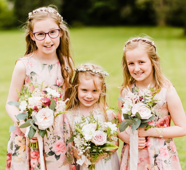 Flower Girls in monsoon Dresses | Outdoor Ceremony & Rustic Barn Reception at Pennard House Somerset | John Barwood Photography