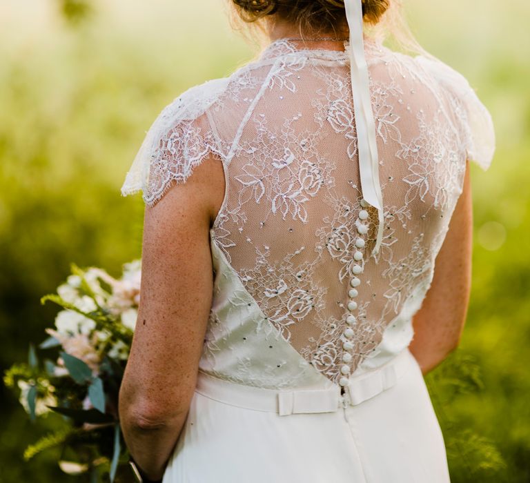 Bride in Jenny Packham Gown | Outdoor Ceremony & Rustic Barn Reception at Pennard House Somerset | John Barwood Photography