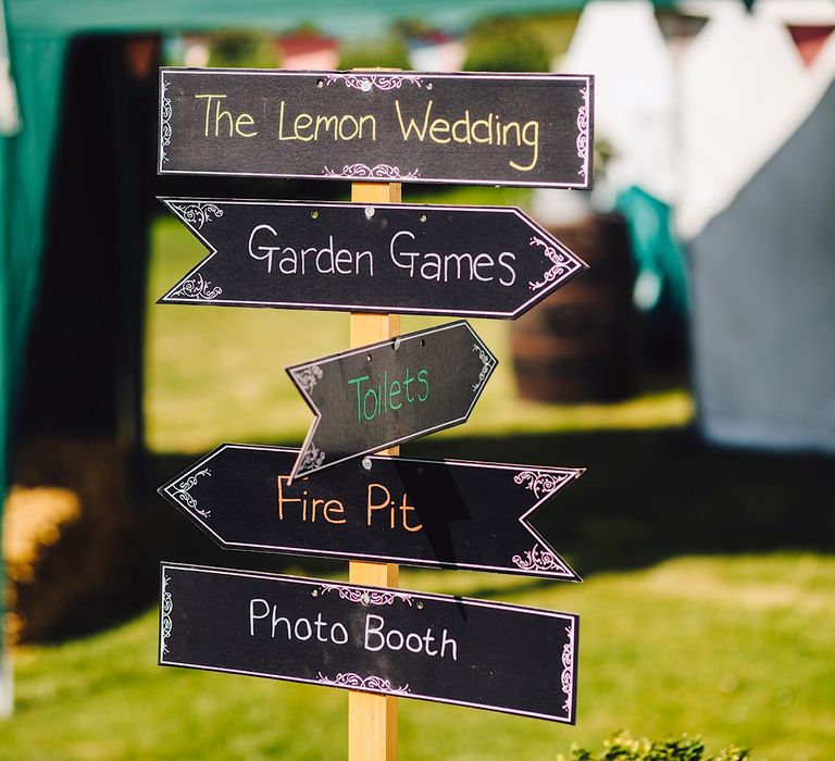 Wedding Sign | DIY At Home Marquee Wedding | J S Coates Wedding Photography