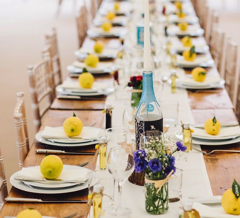 Table Scape | DIY At Home Marquee Wedding | J S Coates Wedding Photography