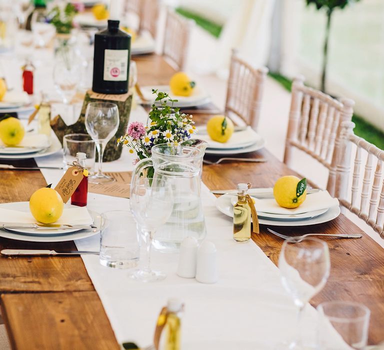 Rustic Tablescape | DIY At Home Marquee Wedding | J S Coates Wedding Photography