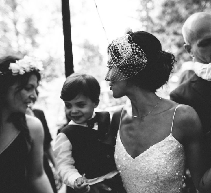 Garden Wedding With Stretch Tent With Bride In Karen Willis Holmes Sequinned Gown & Images and Film From Wagtail Productions