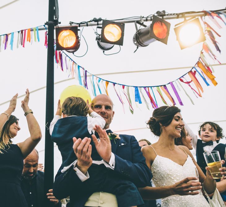 Garden Wedding With Stretch Tent With Bride In Karen Willis Holmes Sequinned Gown & Images and Film From Wagtail Productions