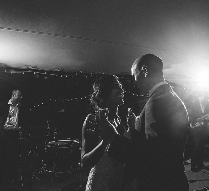 Garden Wedding With Stretch Tent With Bride In Karen Willis Holmes Sequinned Gown & Images and Film From Wagtail Productions