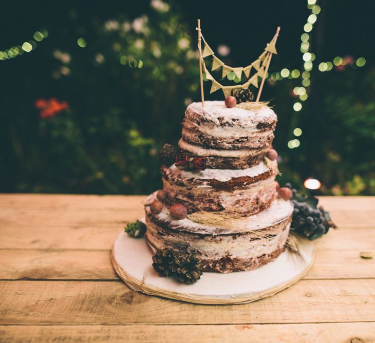 Naked Wedding Cake Made By The Bride