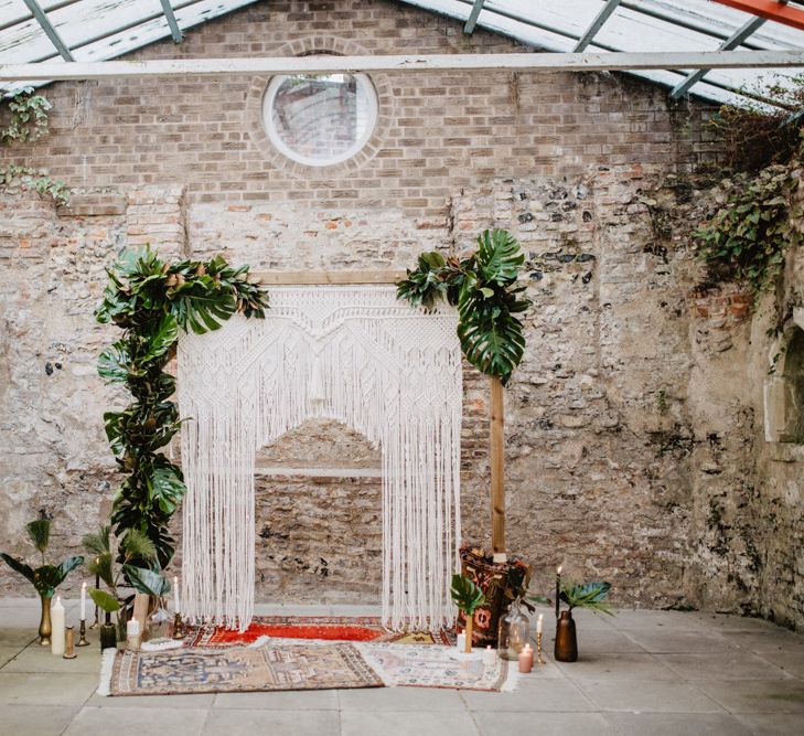 Tropical Brights Meets Seventies Macramé Inspiration Styled by Fringe & Fray | Greenery Floral | Macramé Wall Hangings | Boho Chic | Camilla Andrea Photography